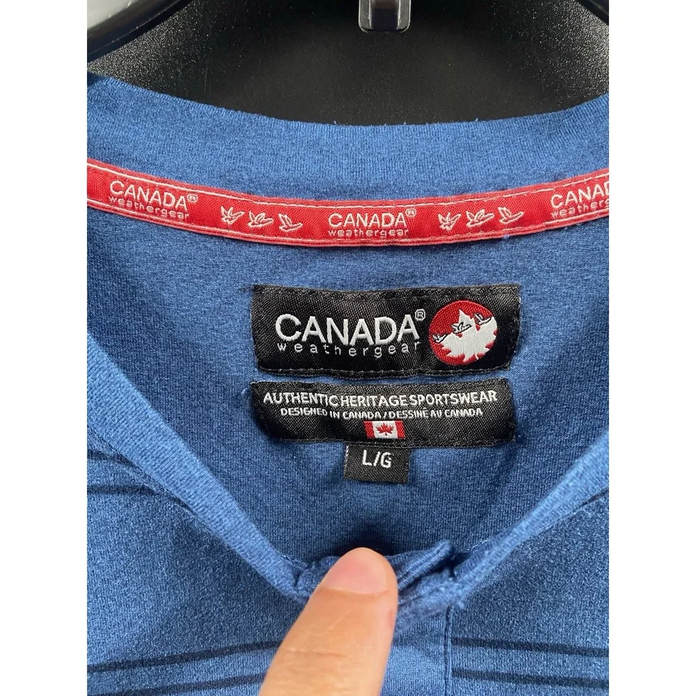 Canada Weather Gear Men's Henley‎ T-Shirt Sky Blue Size L  MSRP$55) Super Soft